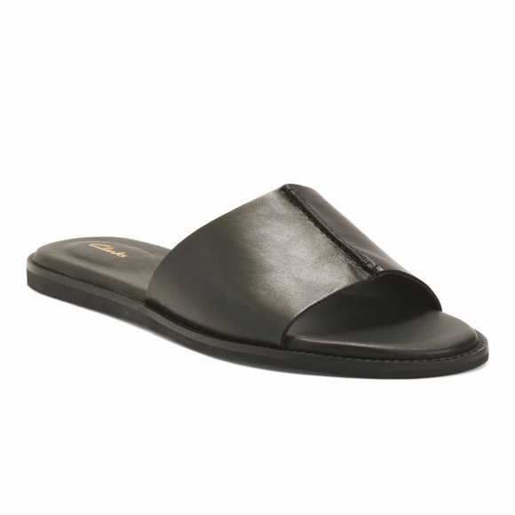 Clarks Shoes - Worn 1x! Black leather slide sandals